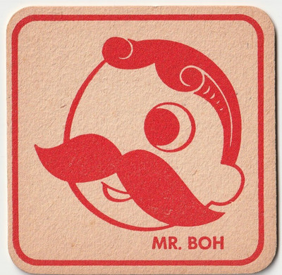 Mr Boh  National Brewing Co Beer Coaster Baltimore MD