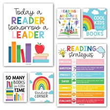 Motivational Reading Posters For Classroom Elementary  6 Reading Strategies P...