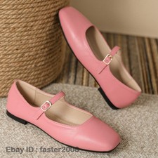Womens Mary Jane Ballet Flat Heel Ankle Strap...
