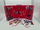 1998 MATTEL Pink BARBIE Deluxe Doll Trunk Case Plastic Purple Heart