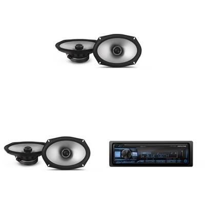 Alpine UTE-83BT Mech-less Digital Bluetooth Media Receiver with 2 Pairs Alpin...