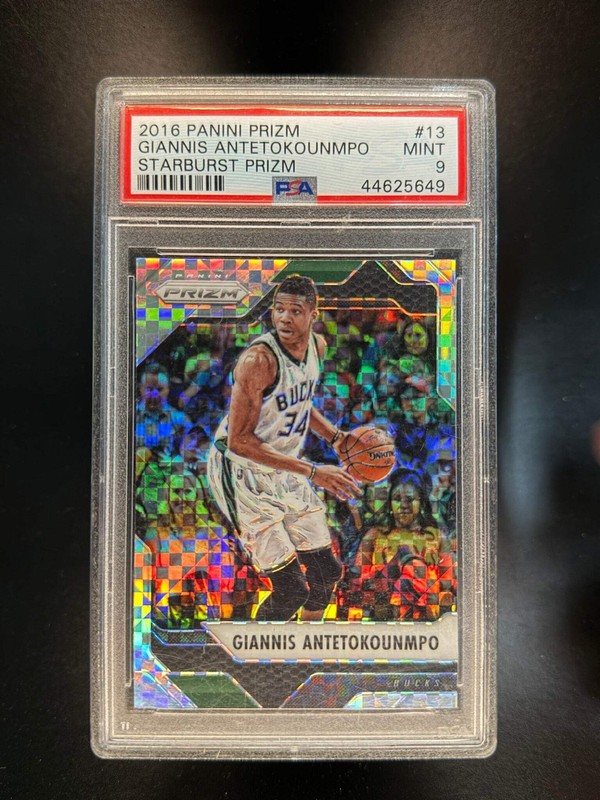 2016 PANINI PRIZM #13 GIANNIS ANTETOKOUNMPO STARBURST PRIZM PSA 9