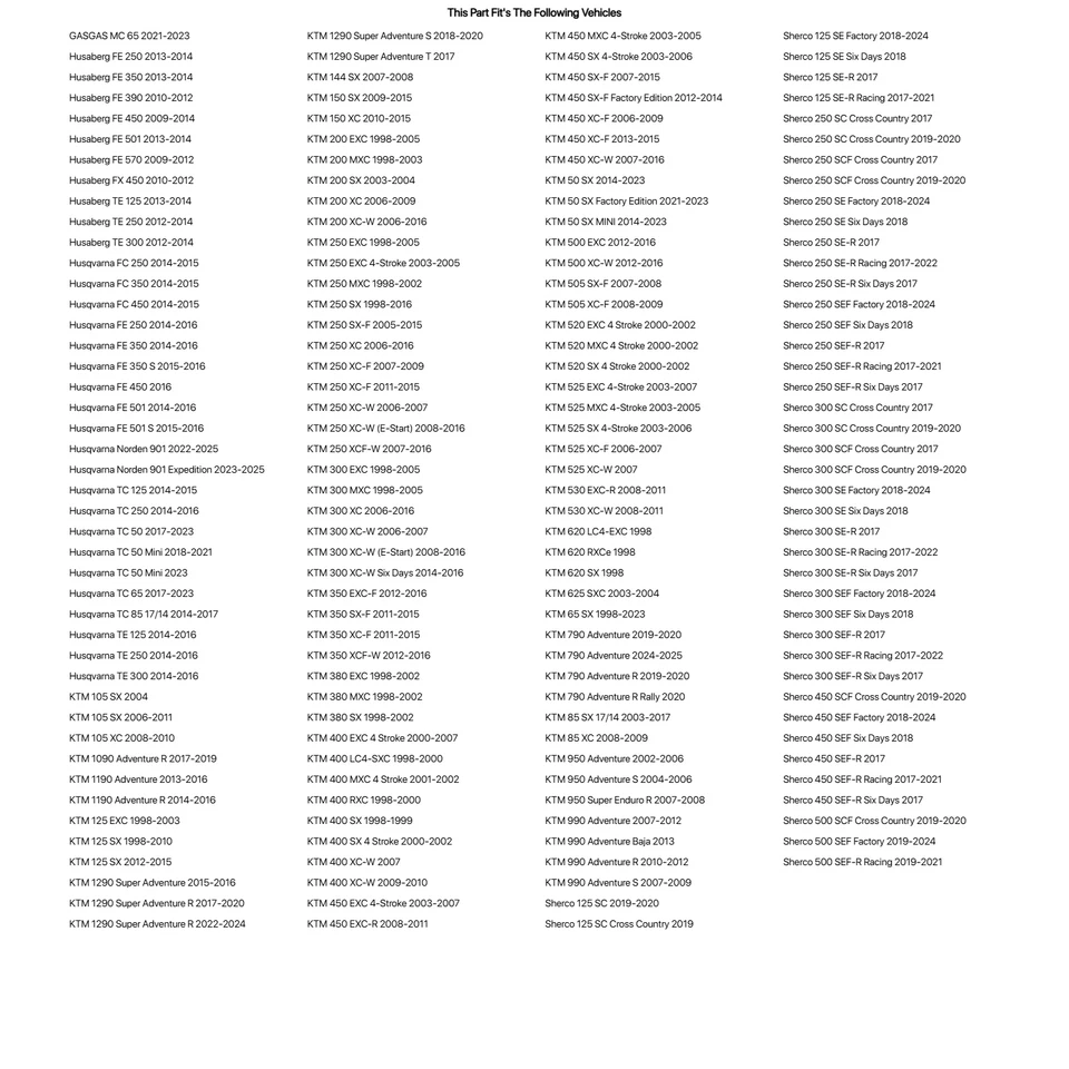 Fastway Air Ext Motorcycle Foot Pegs Kit Clear For HUSQVARNA TC 65 2017-2023 Foto 2 de 2