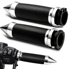 1Inch Handlebar Grips for Harley Touring, VRSC, XR, Dyna, XL Chrome Finish