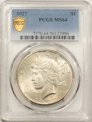 1927 $1 PEACE DOLLAR - PCGS MS-64, FRESH & PREMIUM QUALITY!