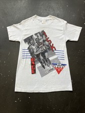 Vintage 80s Spalding Ultimate Edge 15K Race Single Stitch Shirt White S USA