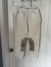 Tailored Sportsman Breeches White Side Zip Knee Patch Breeches size Women 26