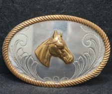 XC13163 AWESOME VINTAGE 1970s   HORSE HEAD   WESTERN ANIMAL MENS BELT BUCKLE