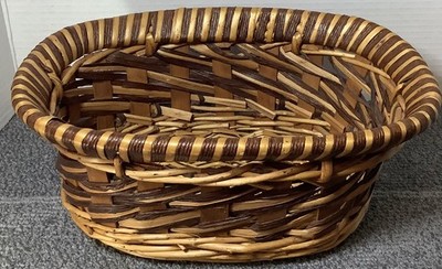 Woven Basket, Rattan, 12.5 Inches X 9 Inches, 5 Inches High, Unbranded