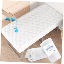 Cot Mattress Pad Waterproof Pack, Quilted Cot Size Cot 30" X 75" 2 White