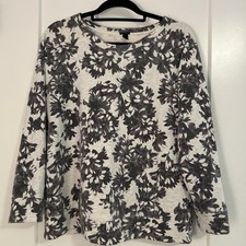 J.Crew Women  s Sweatshirt Pullover Size L Timeless Black, White and Grey Scale