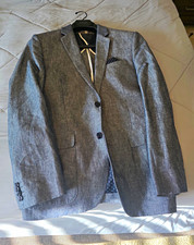 Express Gray Tuxedo Blazer M Fitted Single-Breasted 2-Button Notch Pockets