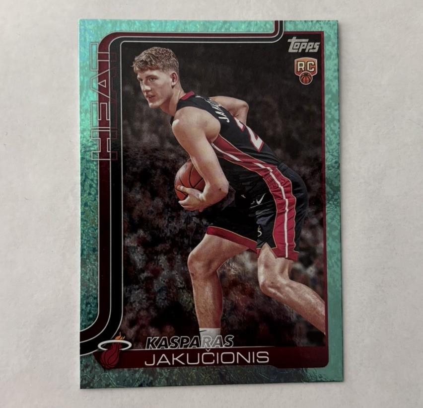 2025-26 Topps Basketball Kasparas Jakucionis RC Aqua Teal Foil SSP #220 (1:500)
