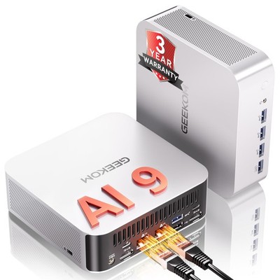 Mini PC GEEKOM A9 Max Ryzen AI 9 HX370 32GB RAM 1TB SSD WiFi High Productivity