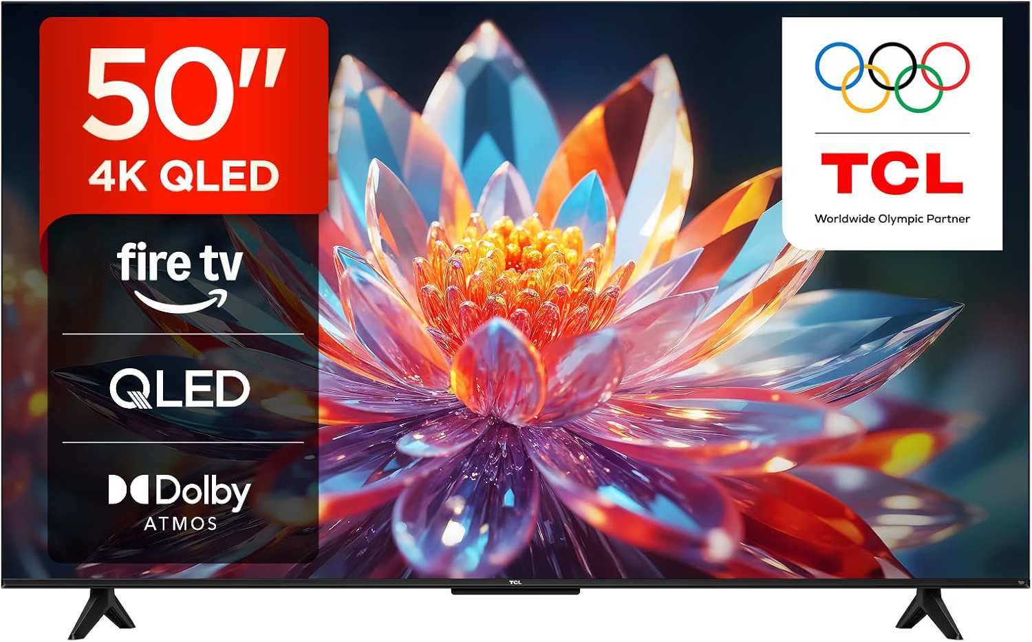 TCL 50T6C-UK 50 Inch QLED 4K HDR TV, Fire TV (Smart TV with Dolby Vision & Atmo