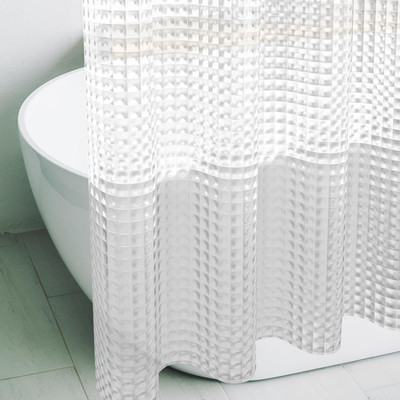 3D Crystal Clear Plastic Shower Curtain Liner, 72X72 Inch Thin Lightweight Ice C