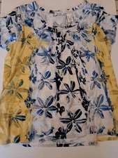 Liz & Co. Women’s Summer Blouse Top Short Sleeve Lightweight Colorful Sz XL Fun