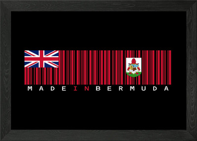 Bermuda Barcode Flagge gerahmtes Wandbild Poster Leinwanddruck Bild