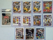 Lot Kayshon Boutte 2023 Black RC 9 Mint + 11 Raws - Patriots - Parallel - WR