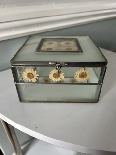 Trinket Jewellery Storage Box. Glass & Lead. Good Quality Item