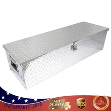 39"x13"x10" Aluminum Tongue Tool Box Truck Pickup RV Trailer Bed Storage w/Lock