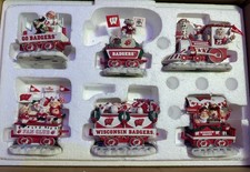 Danbury Mint THE WISCONSIN BADGERS EXPRESS Train 6 Piece Set in Original Box