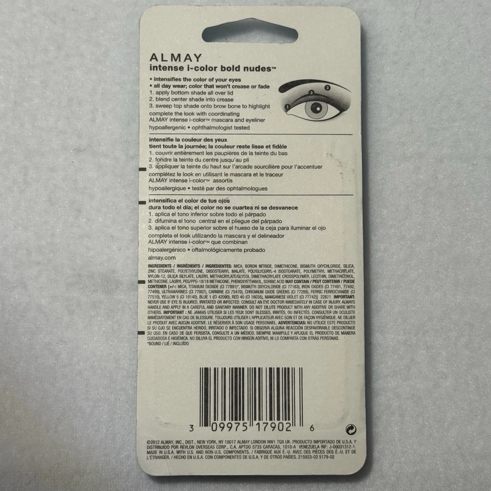 Almay intense i-color Bold Nudes #412 Bold Nudes For Blues Eyeshadow NOS SEALED - Image 2 of 2