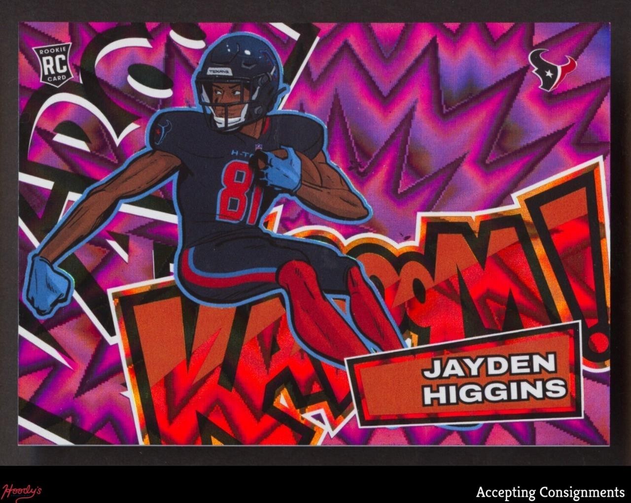 2025 Absolute Kaboom Horizontal Purple #36 Jayden Higgins RC Rookie SP Texans