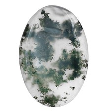 Natural Green Moss Agate 33.6x23x4.7 mm Oval Shape Polished Gemstone LS02035-31