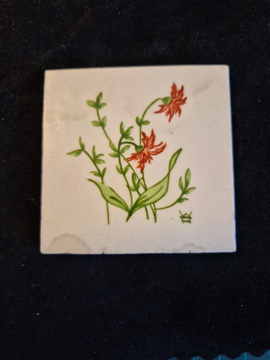  Grohn  Kachel Fliesen signiert WA 75x75 Rote Anemone