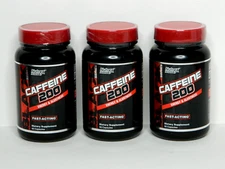 3 Bottles • Nutrex Caffeine 200 Energy & Alertness Black Series 60 capsules each