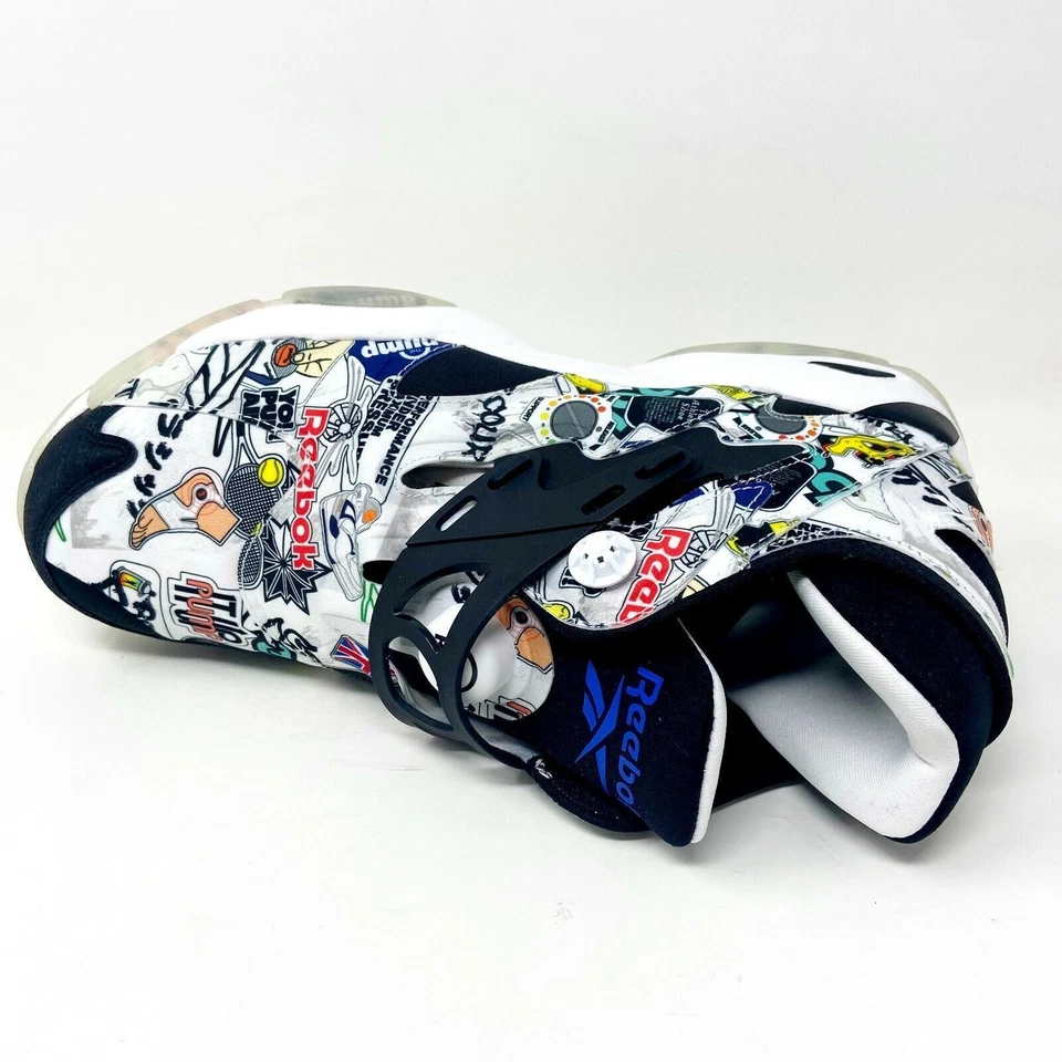 Reebok Pump Court Stricker City Graffiti Black White Mens Shoes Sneakers FW7826 - Image 4 of 4