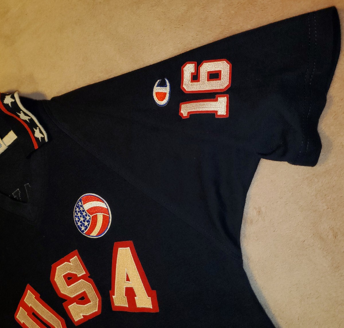 VINTAGE USA Volleyball Champion Blue Jersey #16 made in USA VERY