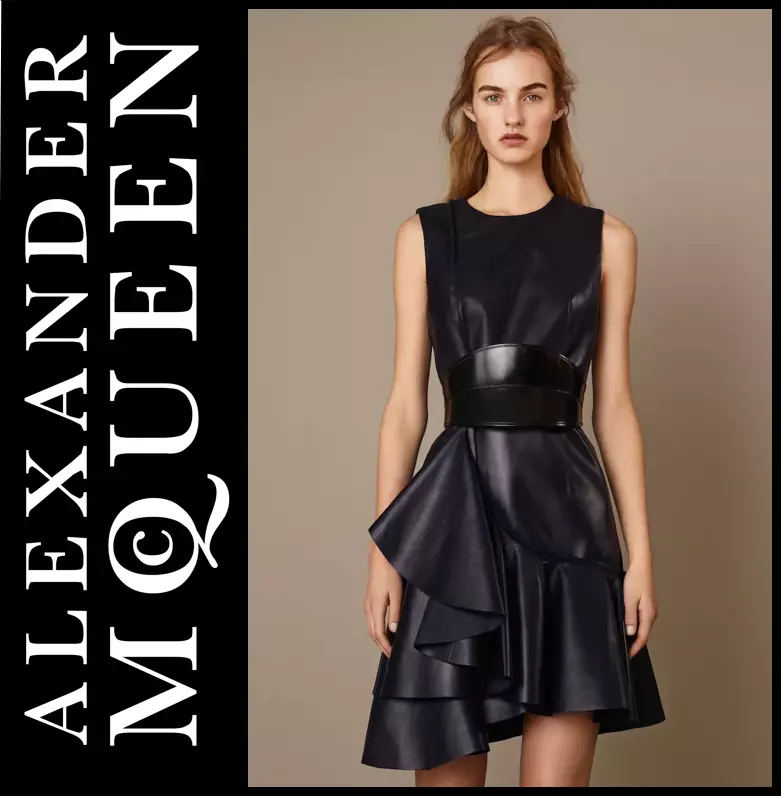 Alexander mcqueen cheap leather dress