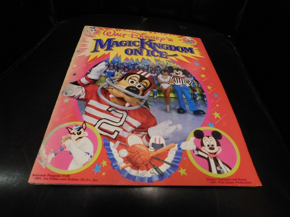 Walt Disney Magazine Magic Kingdom On Ice + Poster. Tape Repair on Cover 1985