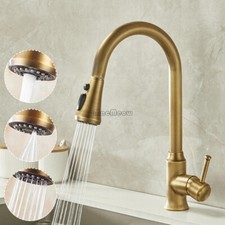 All Copper Single Hole Pull Out Basin Mixer Tap Kitchen Swivel Spout Sink Faucet