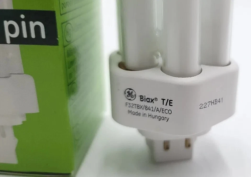 x10 GE F32TBX/841/A/ECO Biax T/E 32W 4 Pin Compact Fluorescent Lamp Lot 10 Bulbs - Image 2 of 4