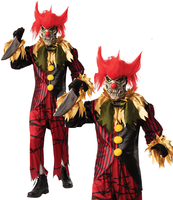 VerrüCkter Clown Herren Halloween Gruseliger Zombie Clown KostüM + Maske