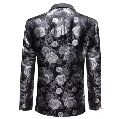 Para Hombres Floral Esmoquin Cena Chaqueta Calce Regular Chal Solapa Paisley Baile de graduación Fiesta Traje - Imagen 127 de 236