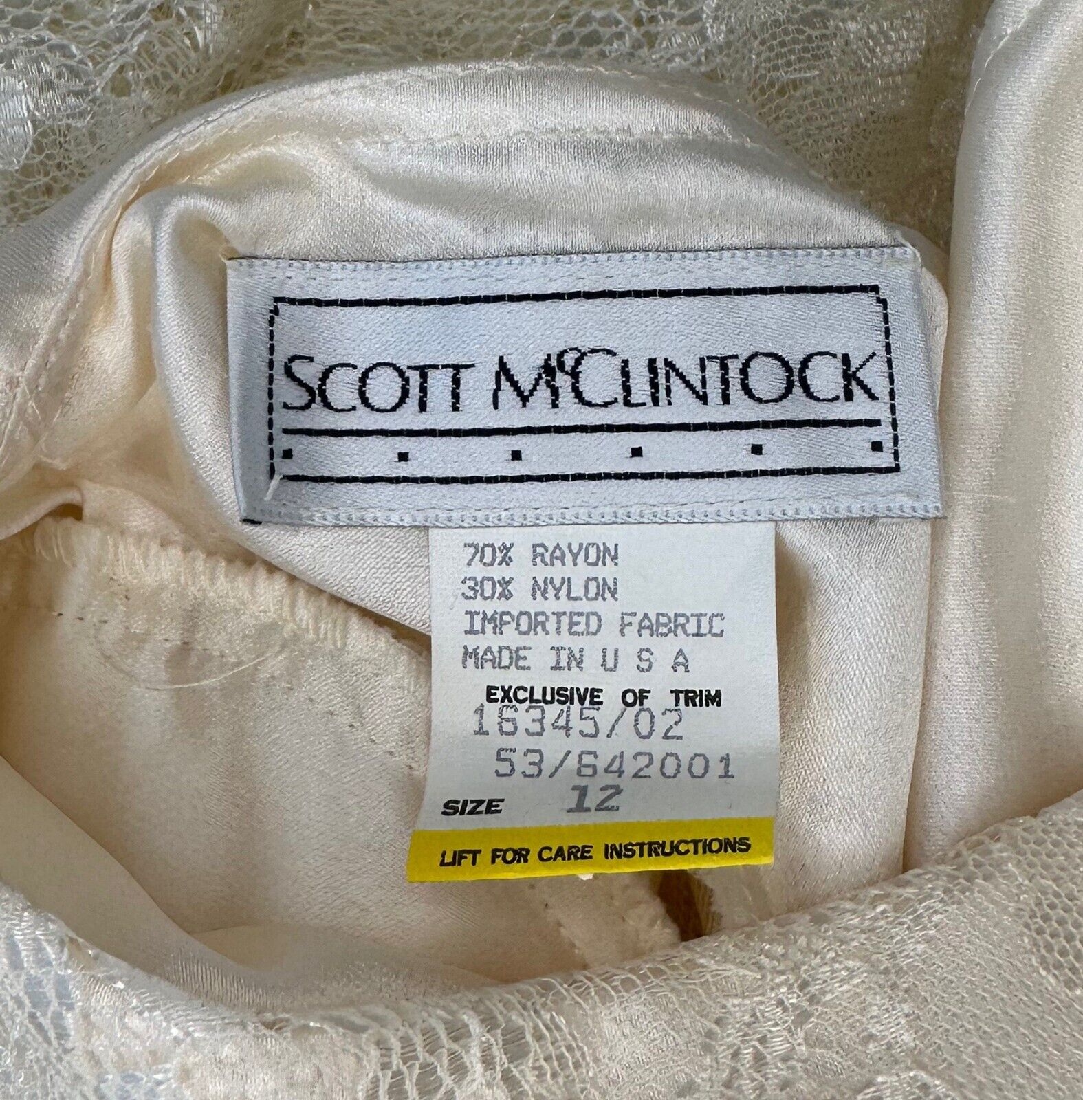 Vintage Scott McClintock white  off white lace dr… - image 3