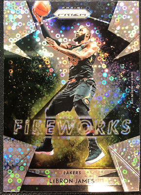 2018-19 Panini Prizm #19 Lebron James Fireworks Fast Break Disco