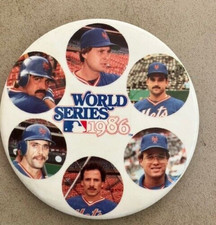 1986 World Series - New York Mets Pin Back Button - Baseball