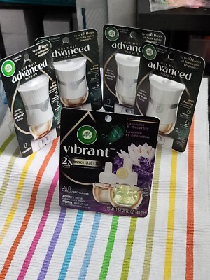 Lot of 4 Air Wick Advanced Plug-In with 2Lavender and Waterlilly Oils