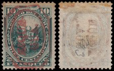 Peru Moquegua 9A 1884 Stamps Of Peru From 1874-84 With Carmine Overprint MH