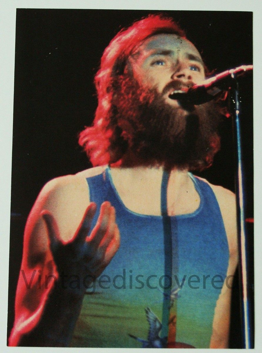 Phil Collins Early Genesis On Stage Big Beard Original Vintage