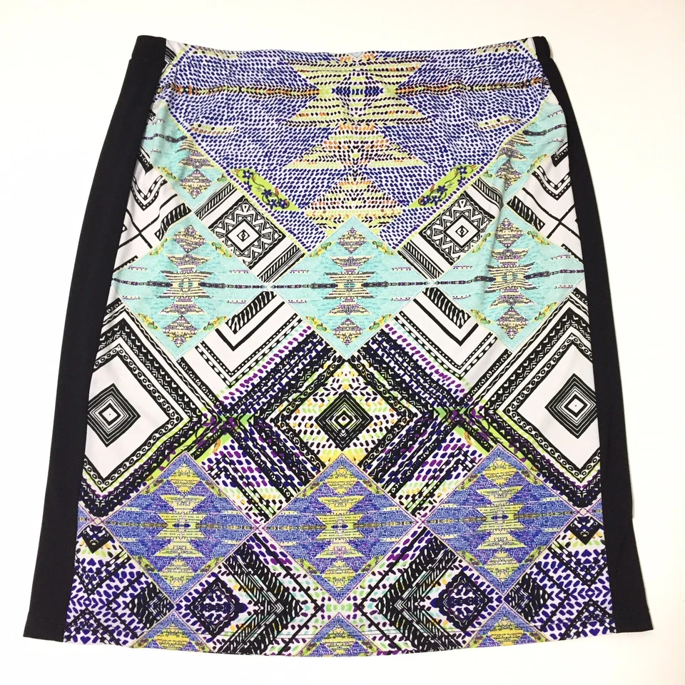 Юбка Rafaella размер XL многоцветная геометрическая длина до колена карандаш с подкладкой - Изображение 4 из 4