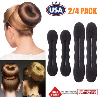 4× Hair Donut Bun Maker Magic Styling French Chignon Ballet Sock Updo DIY Tool