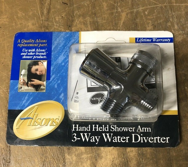 Alsons Faucet U4923 PK 3Way Water Diverter Hand Held Shower Arm, Chrome GAR1064 eBay