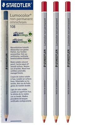 Staedtler 108 Lumocolor Omnichrom Non-Permanent Marker Pencil RED