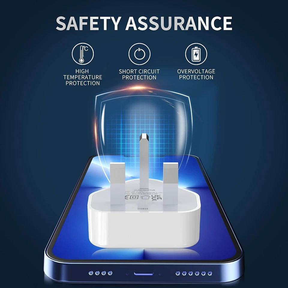 Dual USB A Port Fast Charger Adaptor UK Mains Wall 3 Pin Plug for Phone Tablet - Image 3 of 4